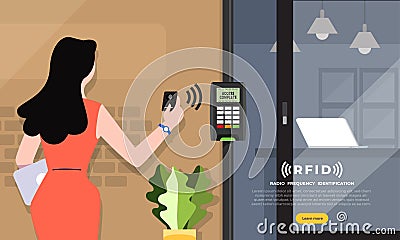 RFID Access welcome card Vector Illustration