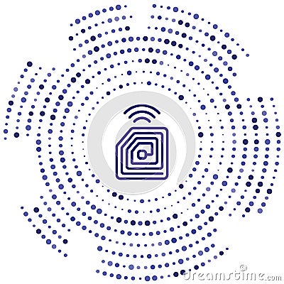 rfid chip vector icon. rfid chip editable stroke. rfid chip linear symbol for use on web and mobile apps, logo, print media. Thin Vector Illustration