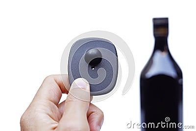 RFID hard tag for alcoholic drinks Stock Photo