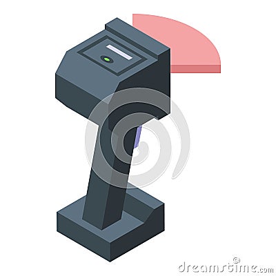 Rfid market scanner icon isometric vector. Chip security lock Vector Illustration