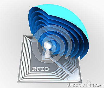 RFID (Radio Frequency IDentification) chip Stock Photo