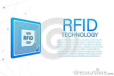 RFID Radio Frequency IDentification. Technology concept. Digital technology. Vector stock illustration. Vector Illustration