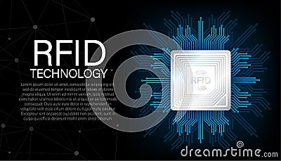 RFID Radio Frequency IDentification. Technology concept. Digital technology. Vector stock illustration. Vector Illustration