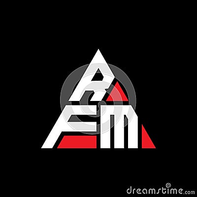 RFM triangle letter logo design with triangle shape. RFM triangle logo design monogram. RFM triangle vector logo template with red Vector Illustration