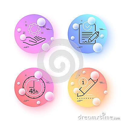 Rfp, Employee hand and Edit minimal line icons. For web application, printing. Vector Vector Illustration