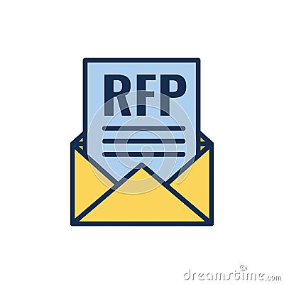 RFP Icon - request for proposal concept or idea Vector Illustration