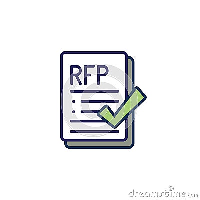 RFP Icon - request for proposal concept or idea Vector Illustration