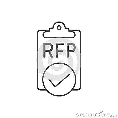 RFP Icon - request for proposal concept or idea Vector Illustration