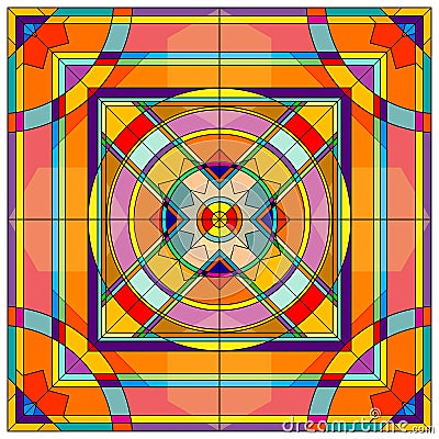 RfuSymmetrical collage with decorative colol elements and forms Stock Photo