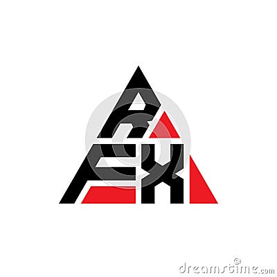 RFX triangle letter logo design with triangle shape. RFX triangle logo design monogram. RFX triangle vector logo template with red Vector Illustration