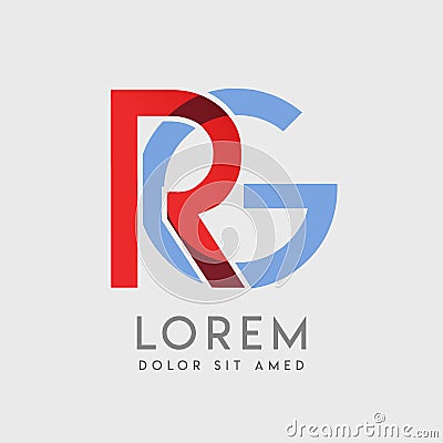 RG logo letters with & x22;blue and red& x22; gradation Vector Illustration