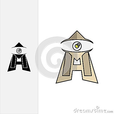 letter A eye design simple modern. solid and stylish silhouette. Vector Illustration