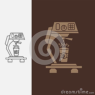 clean minimalist nice coffee maker illustration, monoline style and silhouette stylish. Vector Illustration