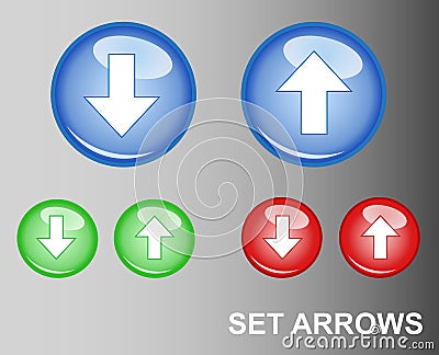 RGB Button Arrows (Upload/Download) Vector Illustration