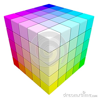 RGB & CMYK Color Cube. Stock Photo