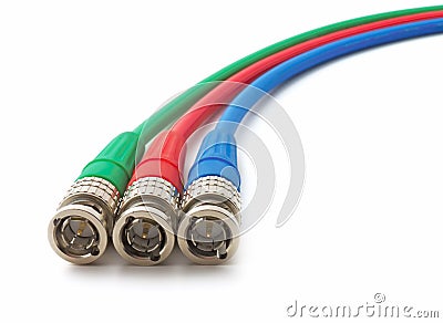 RGB colors, BNC connectors Stock Photo