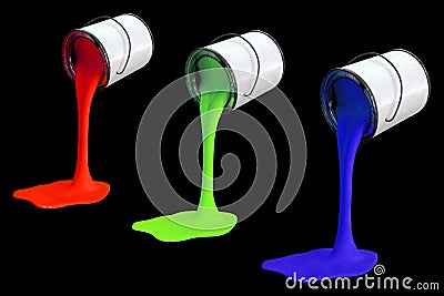 RGB paint cans Stock Photo