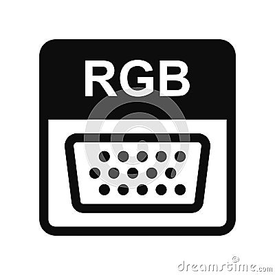 RGB VGA cable vector icon Vector Illustration