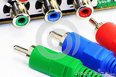 RGB video connectors Stock Photo