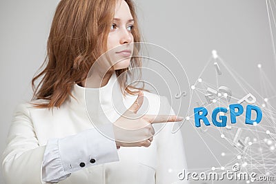 RGPD, Spanish, French and Italian version version of GDPR: Reglamento General de Proteccion de datos. General Data Stock Photo