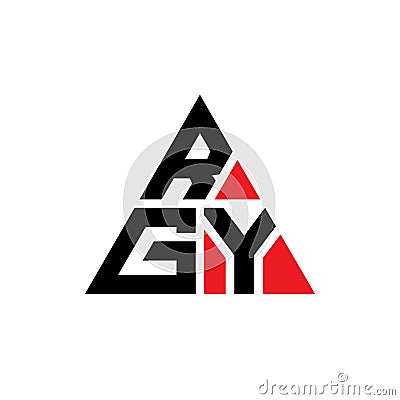 RGY triangle letter logo design with triangle shape. RGY triangle logo design monogram. RGY triangle vector logo template with red Vector Illustration