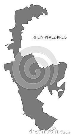 Rhein-Pfalz-Kreis grey county map of Rhineland-Palatinate DE Vector Illustration