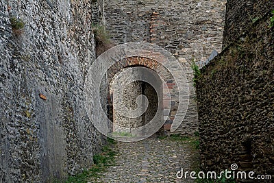 Path to the ruin castle Rheinfels Stock Photo