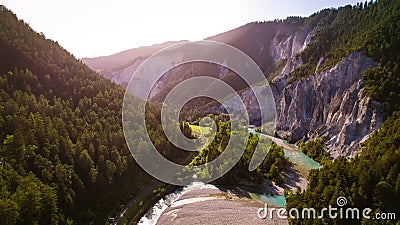 Rheinschlucht most beautiful Gorges in Switzerland Editorial Stock Photo