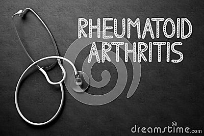 Rheumatoid Arthritis - Text on Chalkboard. 3D Illustration. Stock Photo