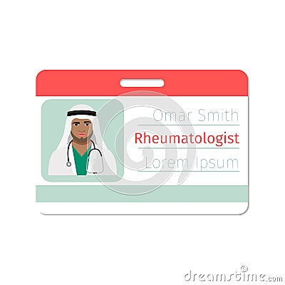Rheumatologist medical specialist badge Vector Illustration