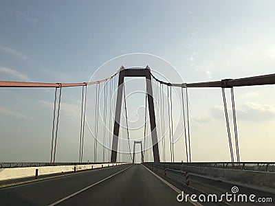 Rhine bridge in Emmerich Stock Photo