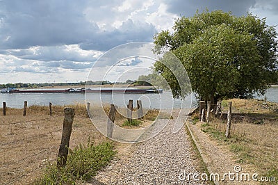 Rhine dyke in Ork near the rhine Stock Photo