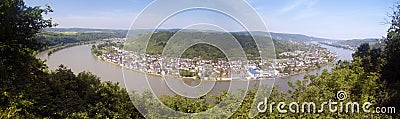 Rhine loop at Spay Panorama Stock Photo