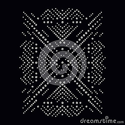 Rhinestone applique print for textile clothes in fashion luxury Vector Illustration