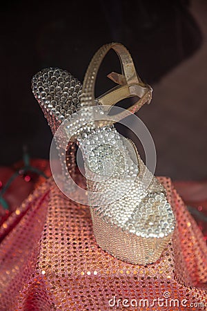 Rhinestoned Platform Heels Stock Photo