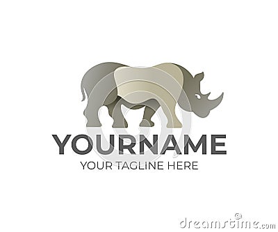 Rhino animal, logo design. Beast, mammal and wildlife, vector design Vector Illustration