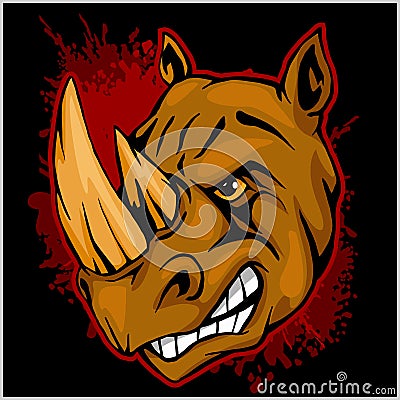 Rhino athletic design complete with rhinoceros mascot vector illustration Vector Illustration