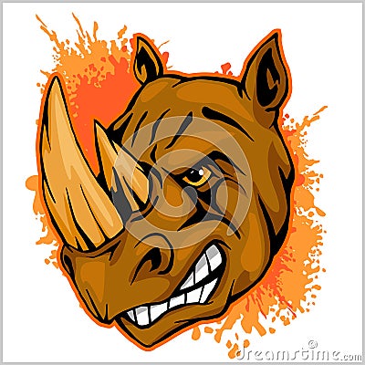 Rhino athletic design complete with rhinoceros mascot vector illustration Vector Illustration