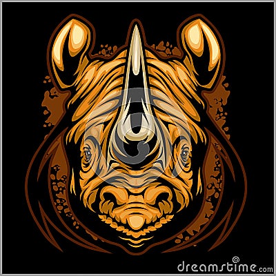 Rhino athletic design complete with rhinoceros mascot vector illustration Vector Illustration