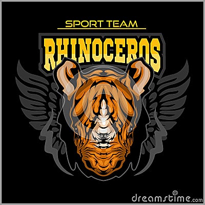 Rhino athletic design complete with rhinoceros mascot vector illustration Vector Illustration