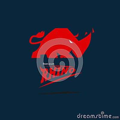Rhino logo desgin concept - Cartoon Illustration