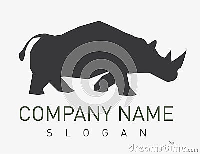 Rhino logo on white background Stock Photo