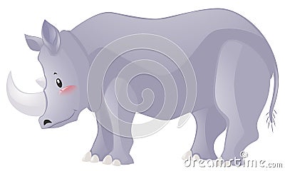 Rhino with sharp horn Vector Illustration