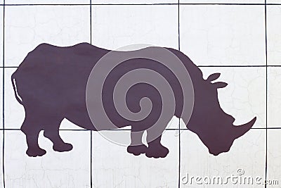 Rhino silhouette Stock Photo