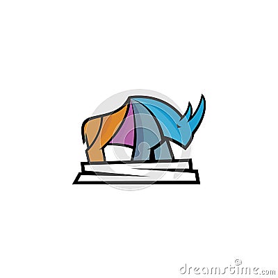 Rhino vector illustration full color Vector Illustration