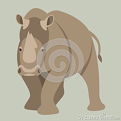 Rhino vector illustration style flat front Vector Illustration