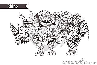 Rhino. vector isolated illustration Vector Illustration