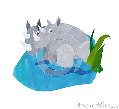 Rhinoceros Cartoon Illustration