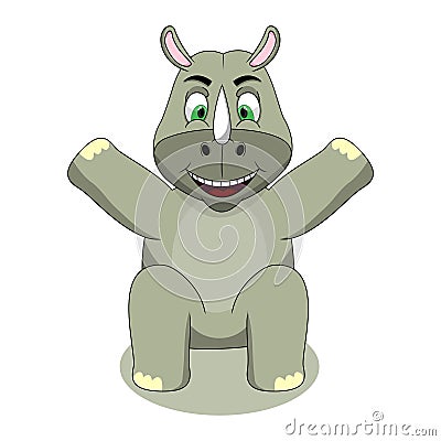 Rhinoceros Cartoon Vector Illustration Vector Illustration