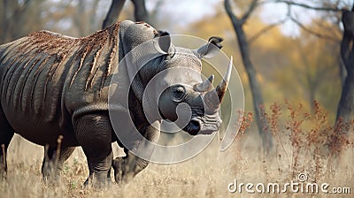 Highly Detailed Rhino Illustrations In Vray Style By Wojciech Siudmak Stock Photo